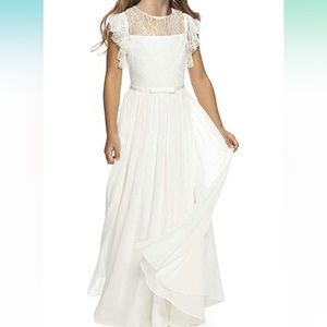 Flower girl dress white and or blue